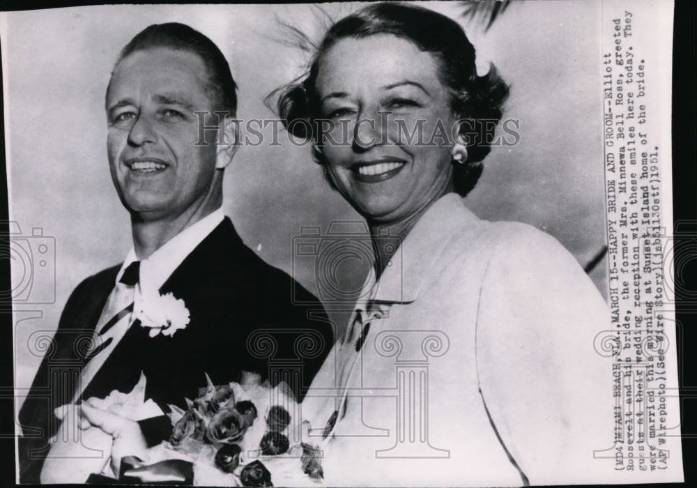 1951 Elliott Roosevelt and new bride, the former Minnewa Bell Ross - Historic Images