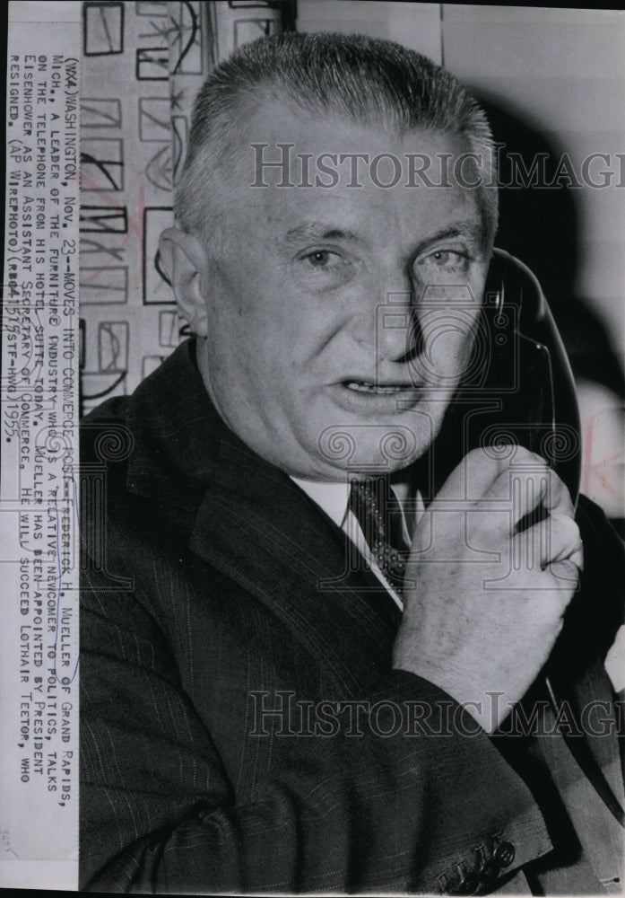 1955 Press Photo Frederick Mueller appointed as Assistant Secretary of Commerce-Historic Images