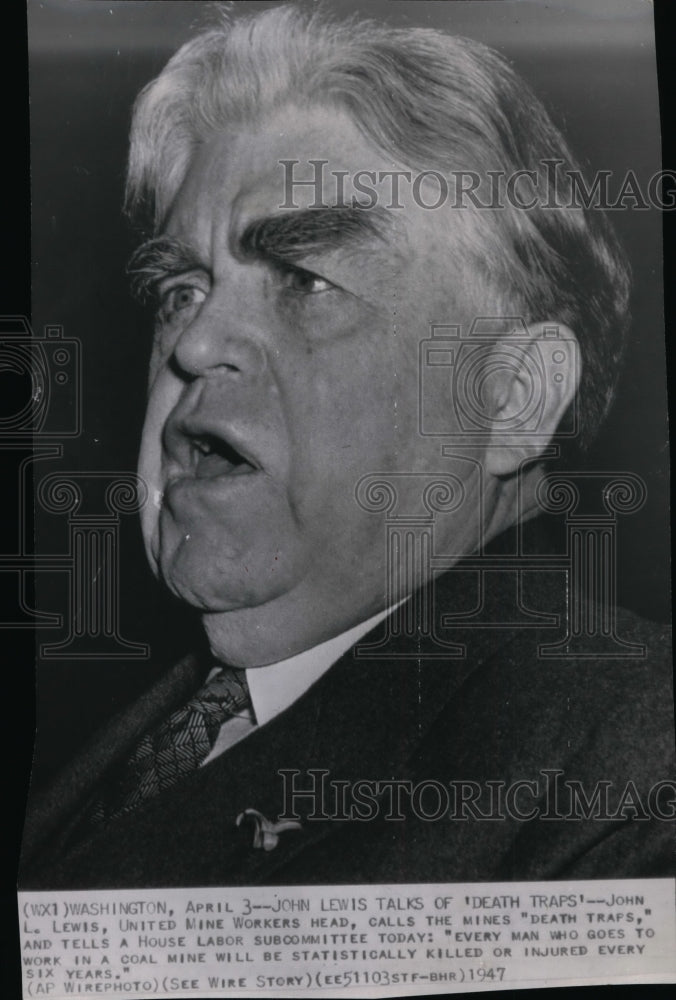 1947 Press Photo United Mine workers head John L. Lewis. - spw07771-Historic Images