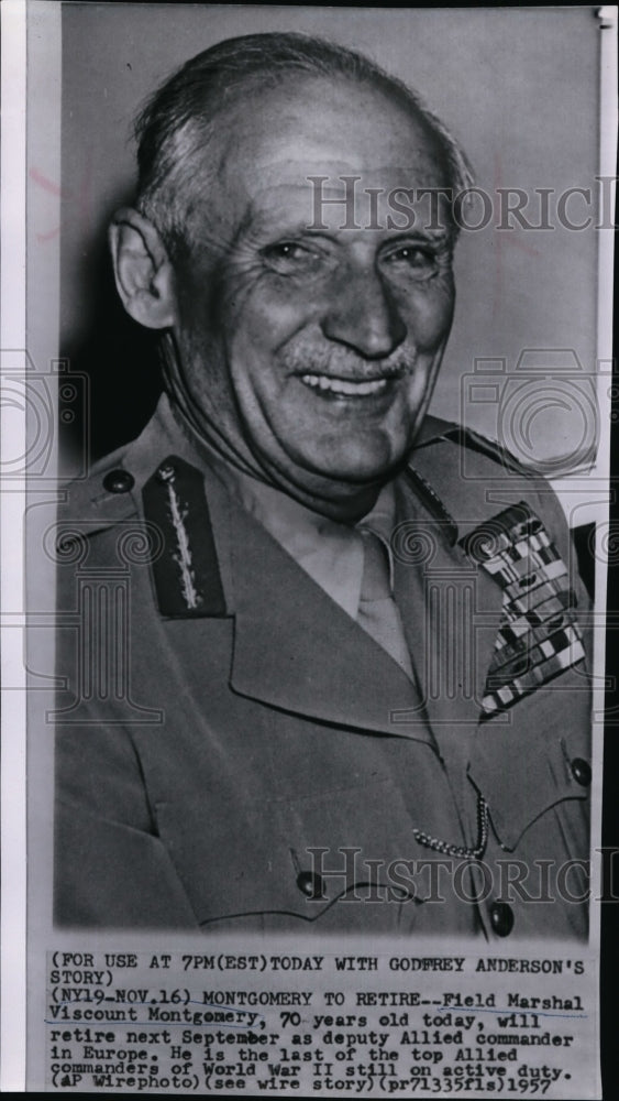 1957 Field Marshal Viscount Montgomery - Historic Images