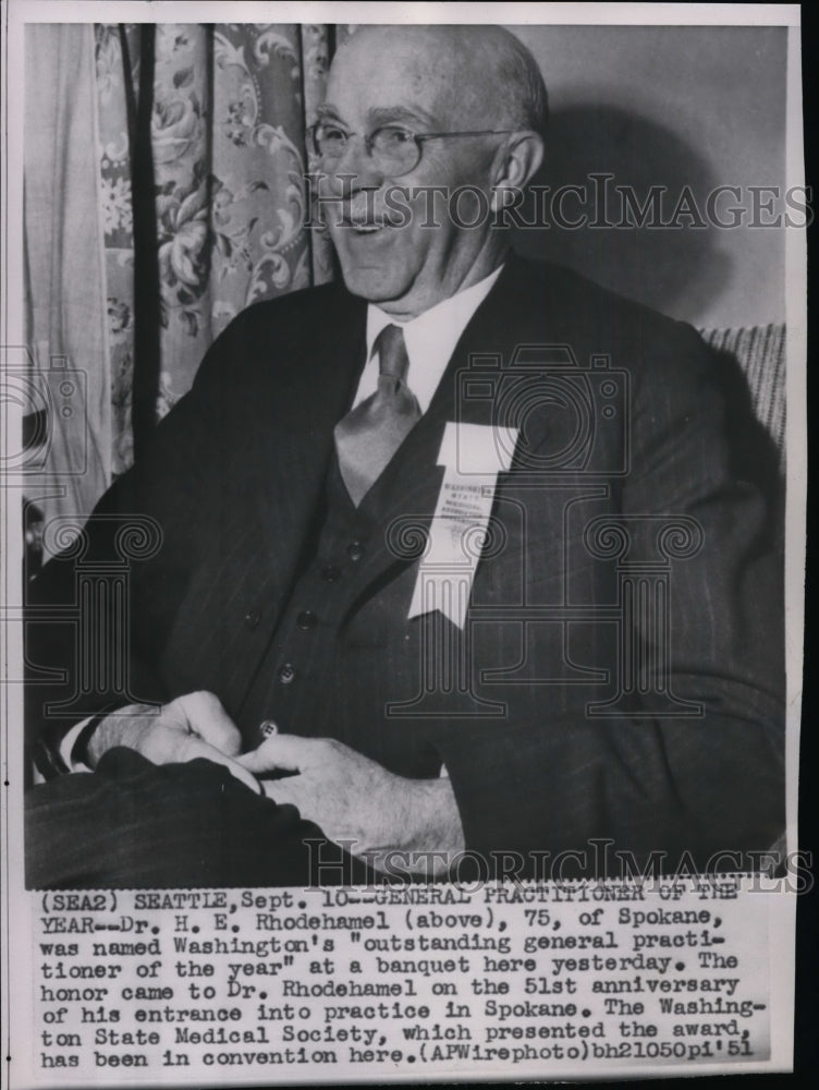 1951 Dr H.E. Rhodehamel named general practitioner of the year - Historic Images