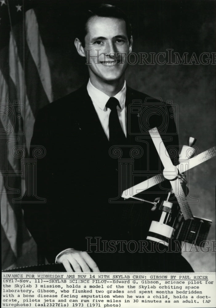 1971 Press Photo Skylab Science Pilot, Edward G. Gibson. - Historic Images