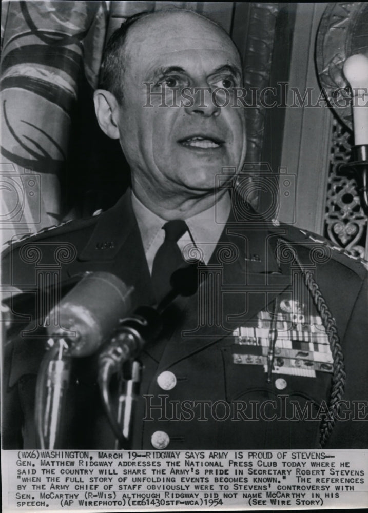 1954 General Matthew Ridgway addresses the National Press Club - Historic Images