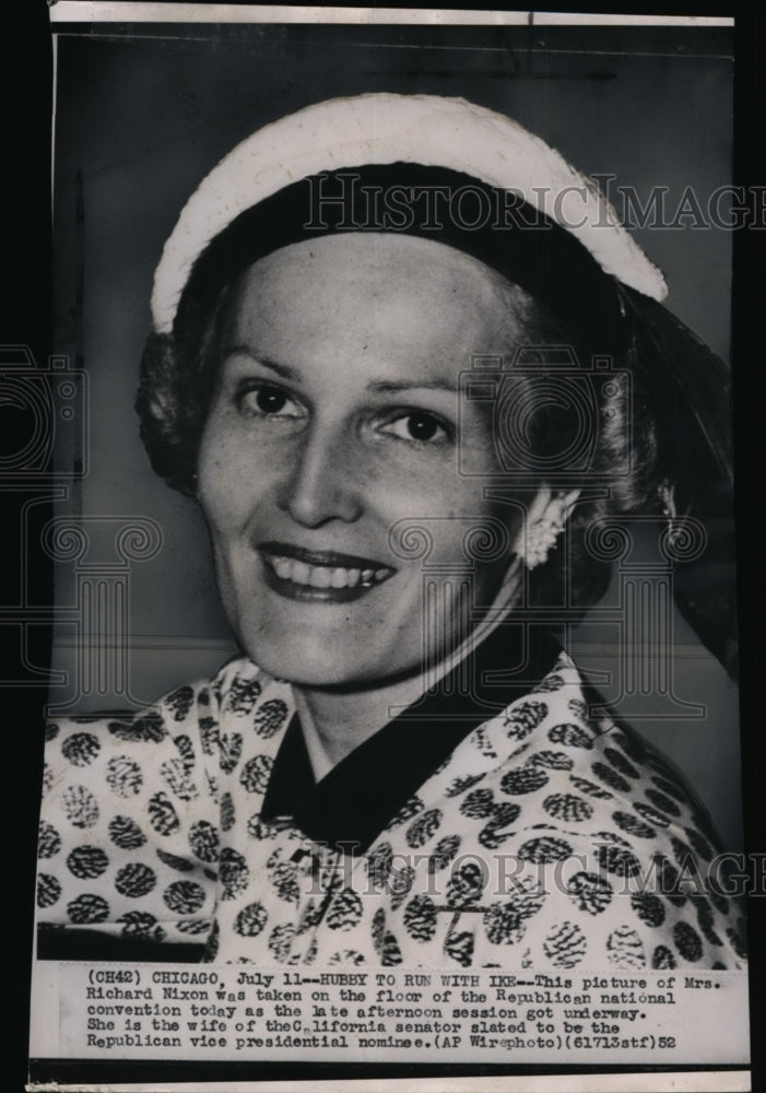 1952 Press Photo Mrs. Richard Nixon at the Republican national convention - Historic Images