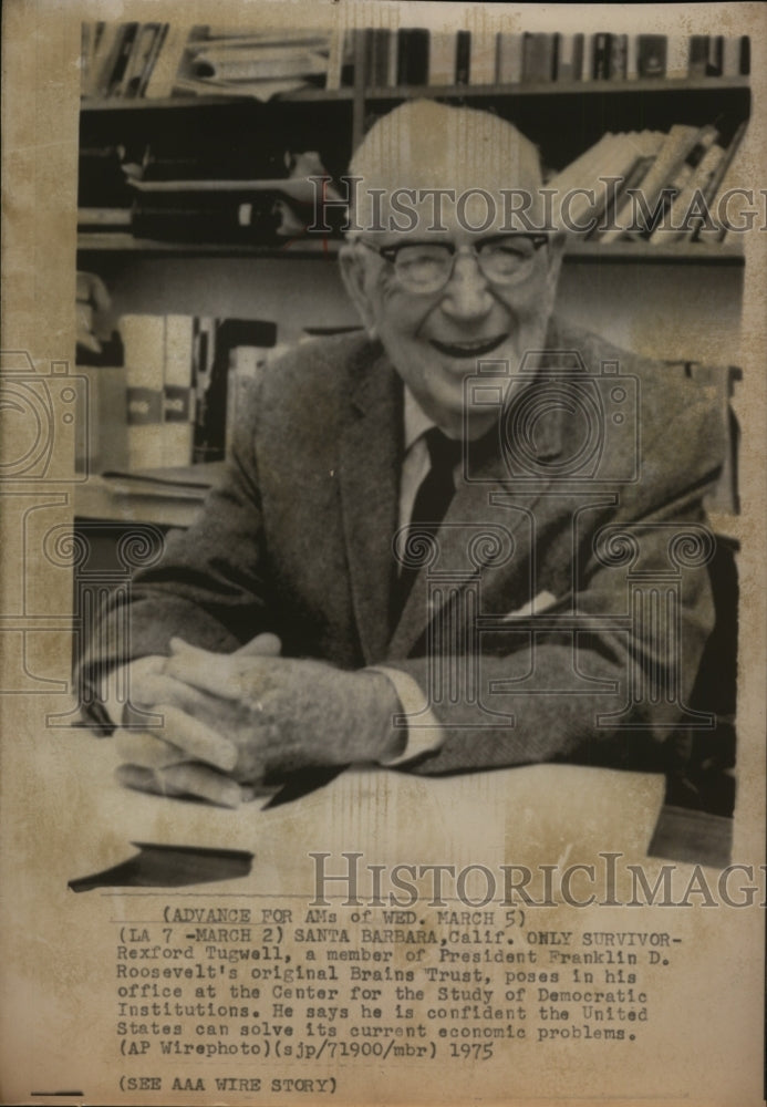 1975 Press Photo Rexford Tugwell member of President Franklin Roosevelt&#39;s Trust. - Historic Images