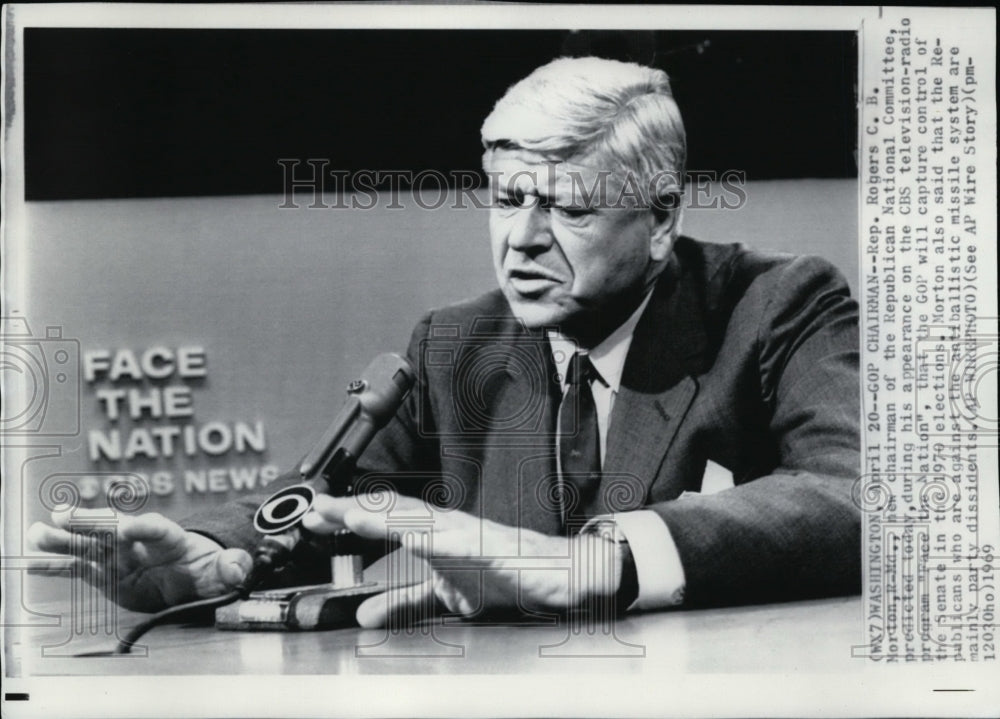 1969 Press Photo Rogers Morton, new chairman of Republican National Committee - Historic Images