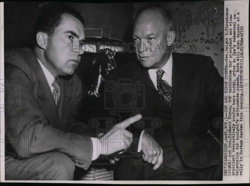 1952 Press Photo GOP candidates General Dwight Eisenhower &amp; Sen. Richard Nixon. - Historic Images