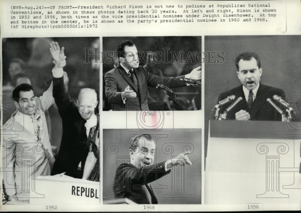 1972 Press Photo President Richard Nixon&#39;s appearances over the past 20 years - Historic Images