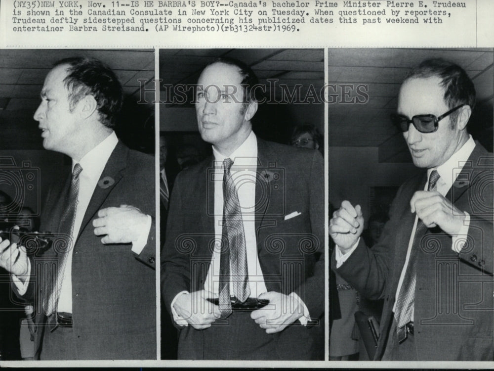 1969 Press Photo Prime Minister Pierre Trudeau in the Canadian Consulate in N.Y. - Historic Images