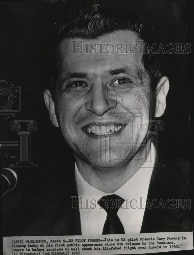 1962 Press Photo U2 Pilot, Francis Gary Powers  after being released by Russians - Historic Images
