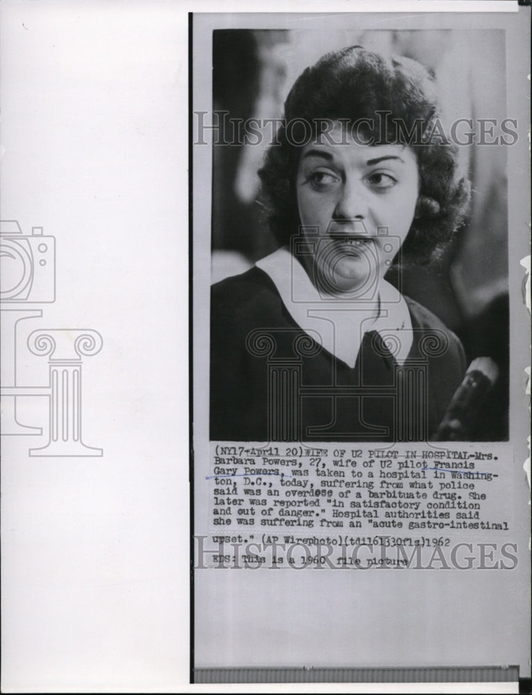 1962 Press Photo Wife of U2 pilot Francis Gary Powers, Barbara. - Historic Images