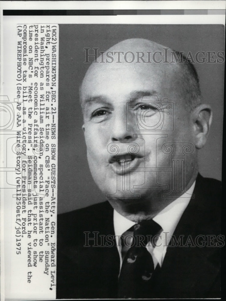 1975 Attorney General Edward Levi to be on CBS&#39; &quot;Face the Nation&quot; - Historic Images