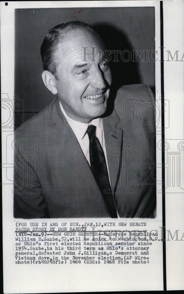 1969 New Ohio Republican Senator, William B. Saxbe - Historic Images