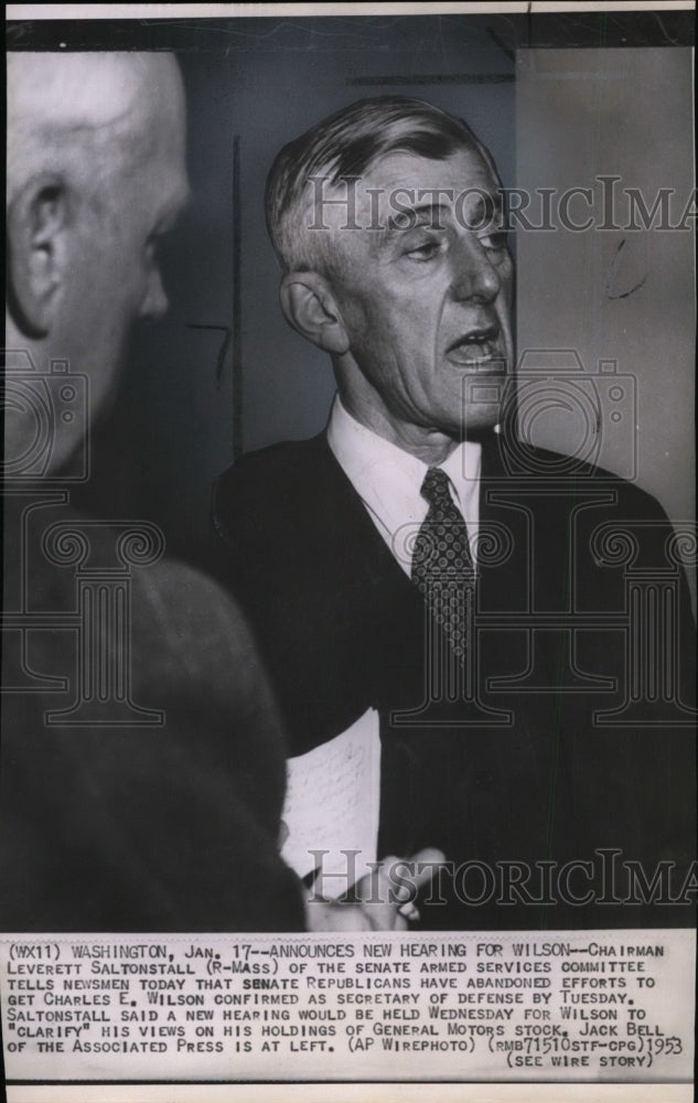 1953 Press Photo Chairman Leverett Saltonstall of the Senate Armed Forces. - Historic Images