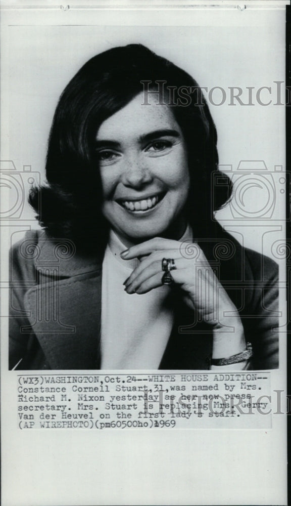 1969 Press Photo Constance Cornell Stuart as Mrs. Nixon&#39;s press secretary - Historic Images