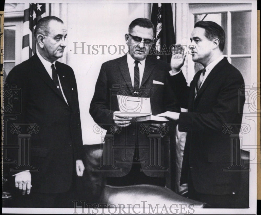 1964 Director of Peace Corps, Sargent Shriver, takes oath - Historic Images