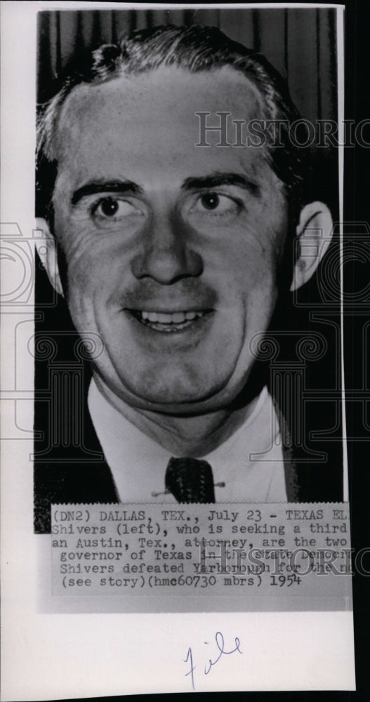 1954 Press Photo Allan Shivers, Governor of Texas - spw10415 - Historic Images