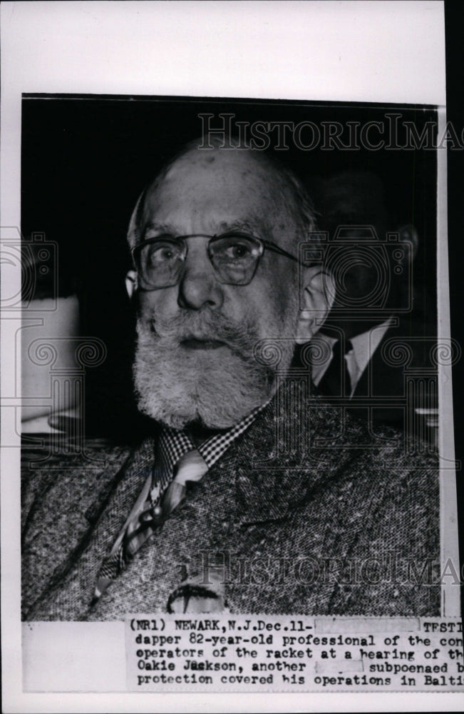 1956 Press Photo Joseph &quot;Yellow Kid&quot; Weil, convicted con artist from Chicago - Historic Images