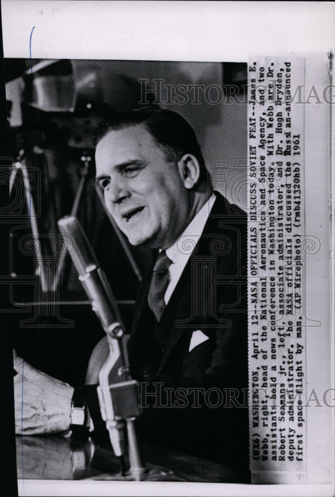 1961 Press Photo James E. Webb, head of National Aeronautics and Space Agency - Historic Images