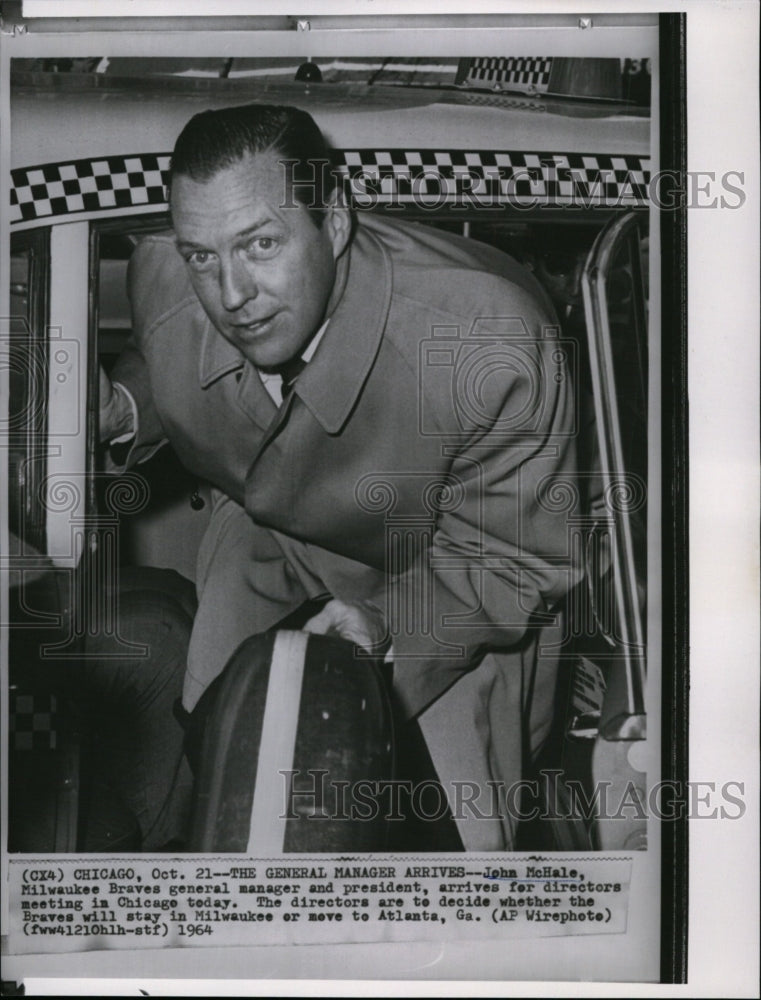 1964 Press Photo John McHale, Milwaukee Braves general manager & president.- Historic Images