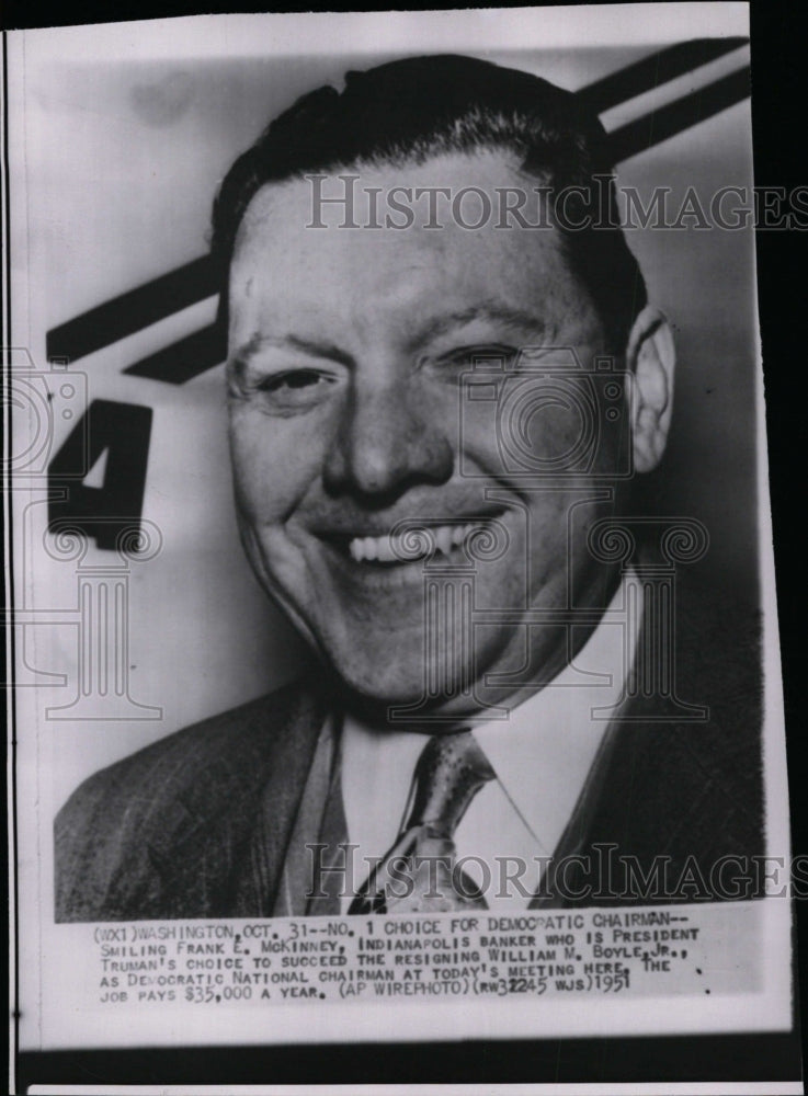 1951 Press Photo Frank E. McKinney, President Truman&#39;s choice as Chairman. - Historic Images