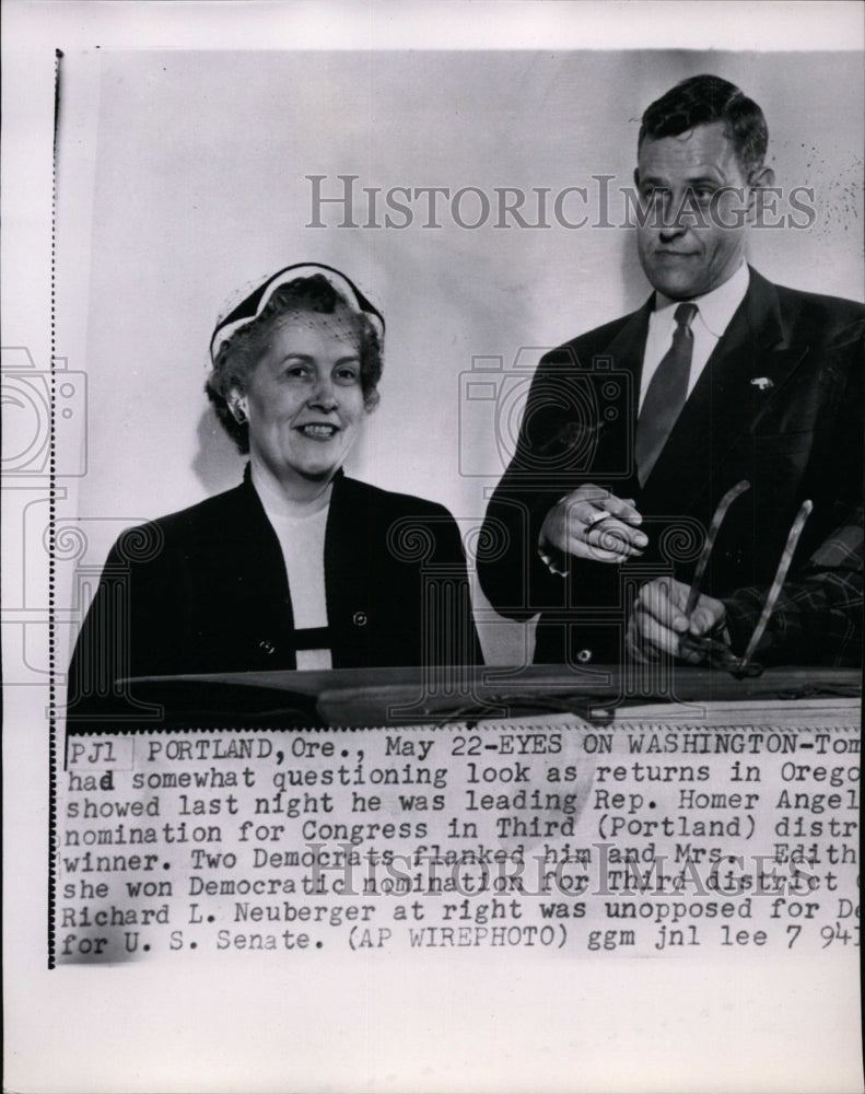 1954 Press Photo Tom McCall and Edith Green-Washington State Politics- Historic Images