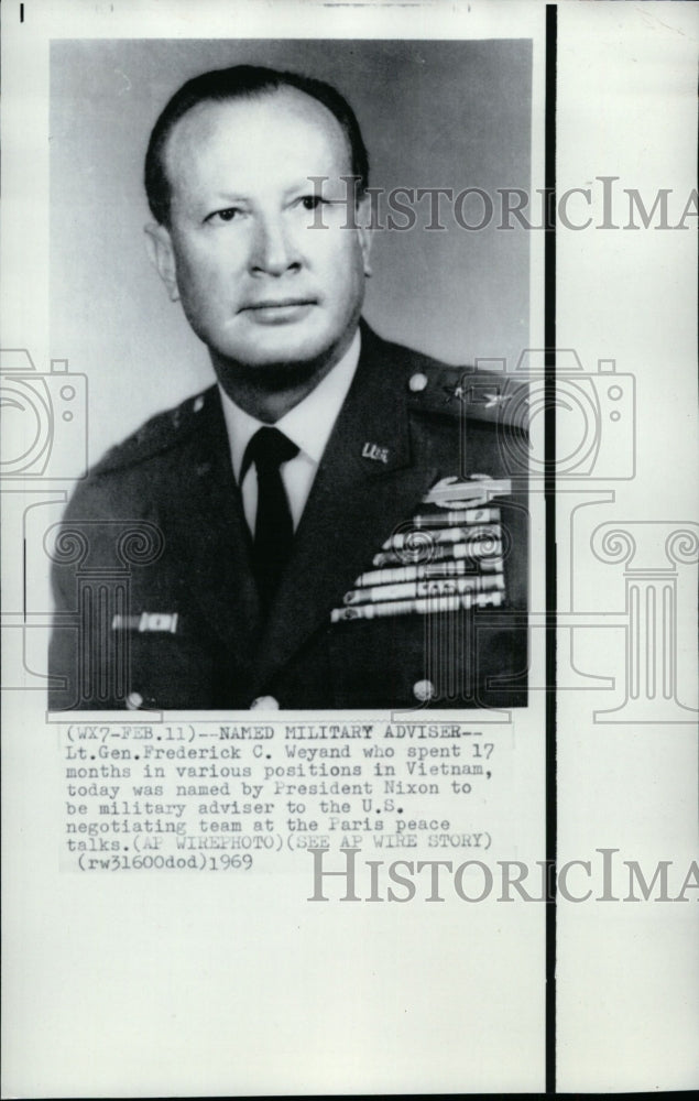 1969 Press Photo Lt. General Frederick C. Weyand named Military Advisor - Historic Images