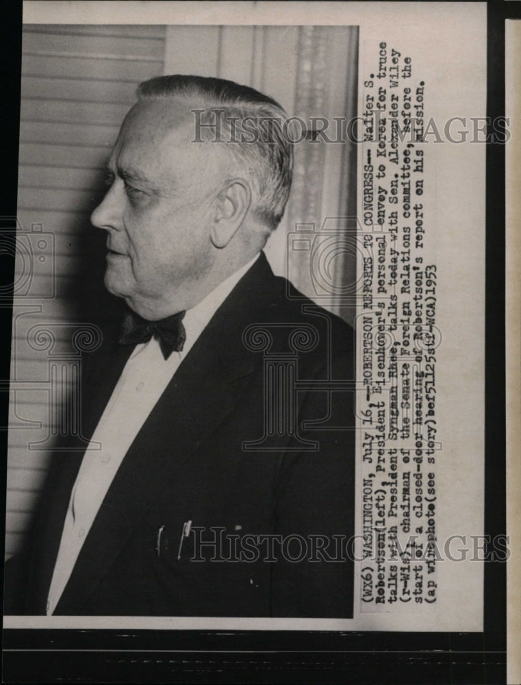 1953 Press Photo Senator Alexander Wiley, Chairman of Senate Foreign Relations - Historic Images