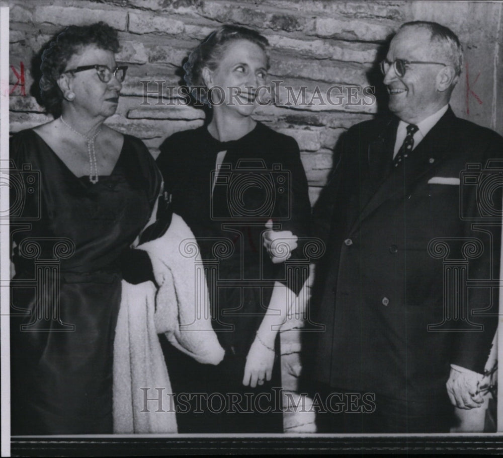 1958 Press Photo President Harry Truman&#39;s family, his wife and daughter Margaret - Historic Images