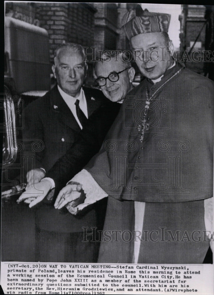 1962 Press Photo Stefan Cardinal Wyszynski attends Ecumenical Council in Rome - Historic Images