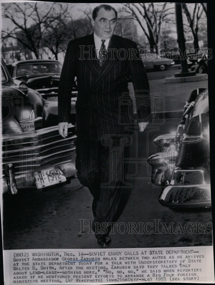 1953 Press Photo Soviet Ambassador Georgi Zarubin at the State Department. - Historic Images