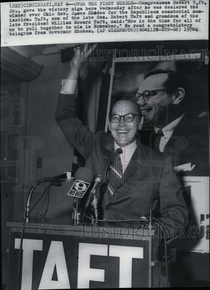 1970 Press Photo Congressman Robert Taft, Jr., wins Republican Senate nomination - Historic Images