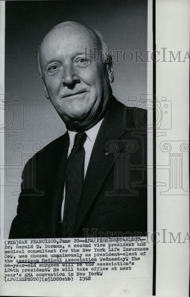 1968 Press Photo American Medical Assn. new president-elect Dr. Gerald D. Dorman - Historic Images