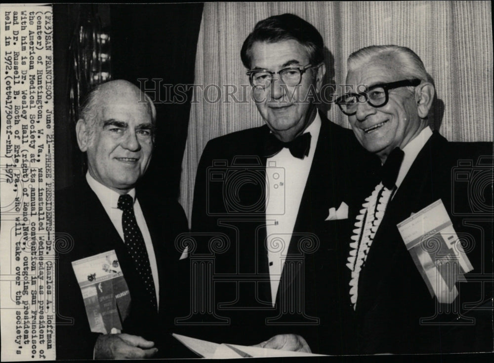 1972 Press Photo Dr. Charles A. Hoffman, president of American Medical Society. - Historic Images