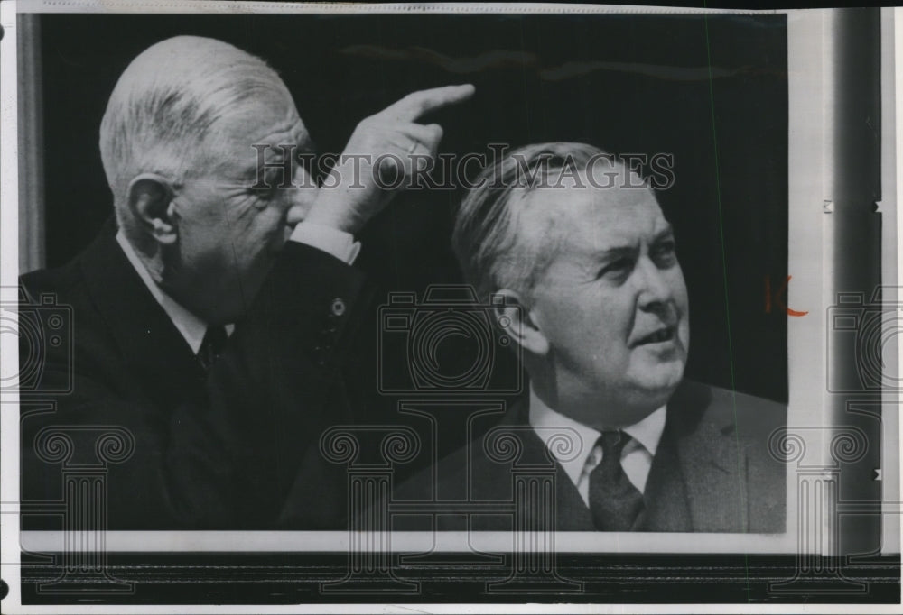 1965 Press Photo French Pres. Charles de Gaulle with British P.M. Harold Wilson - Historic Images