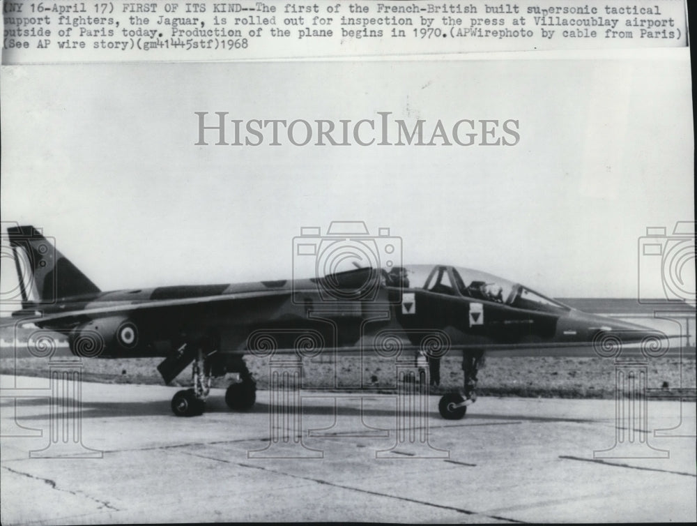 1968 Press Photo French-British supersonic tactical support fighter plane Jaguar - Historic Images