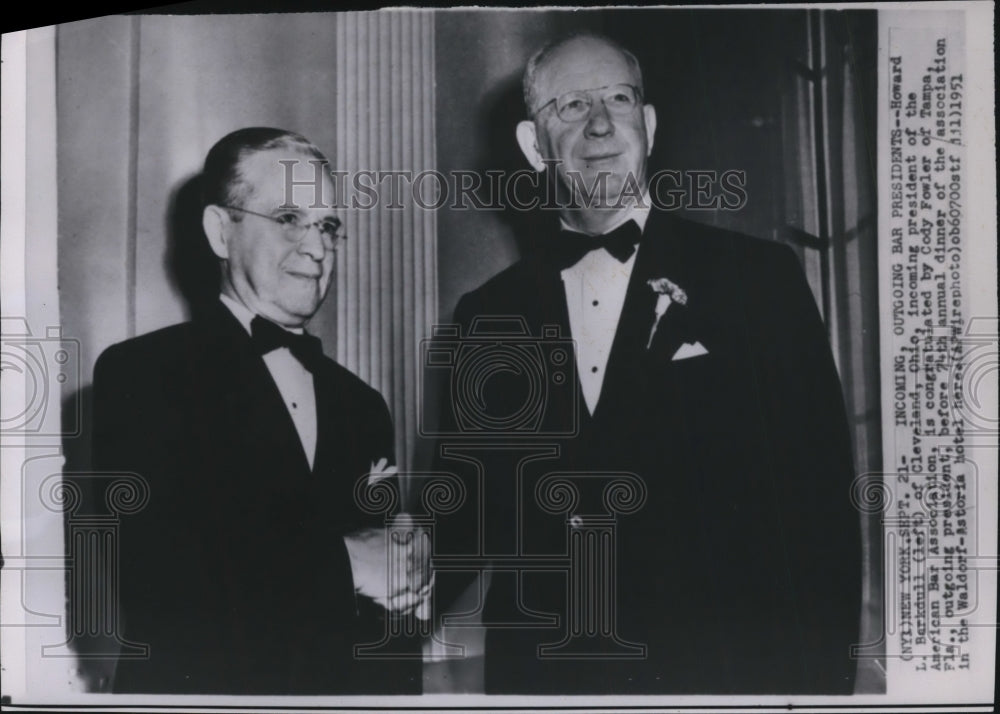 1951 Press Photo Howard L. Berkdull and Cody Fowler of American Bar Association-Historic Images