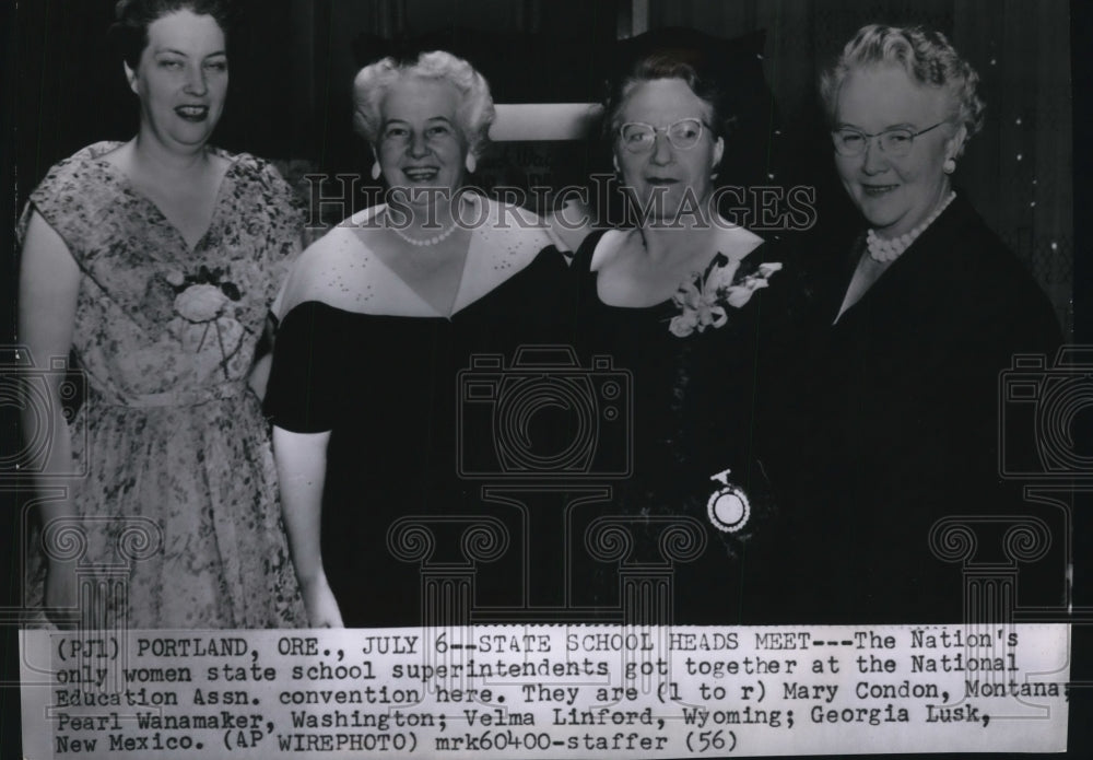 1956 Press Photo Women superintendents meet at National Education convention - Historic Images