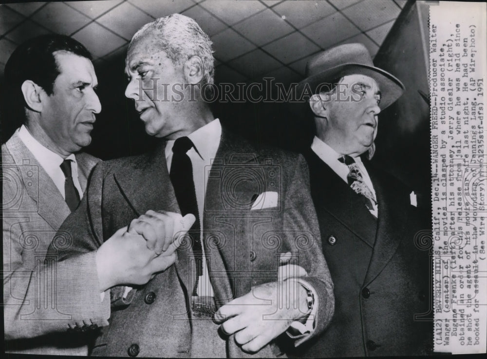 1951 Press Photo Producer Walter Wanger released from jail after assault - Historic Images