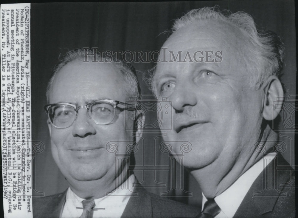 1967 Press Photo Rev. Dr. L. Doward McBain &amp; Carl W. Tiller of Washington, D.C. - Historic Images