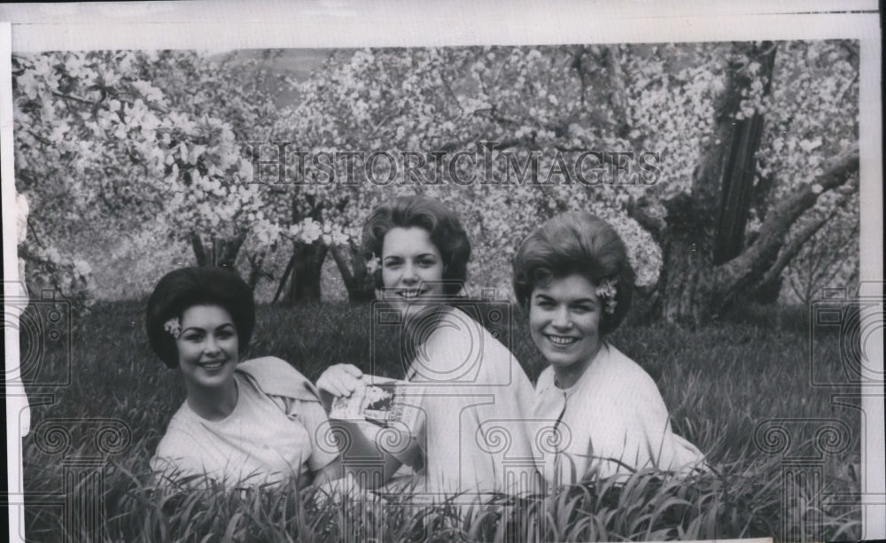 1963 Press Photo Washington State Apple Blossom Festival Queen Radewan &amp; others - Historic Images