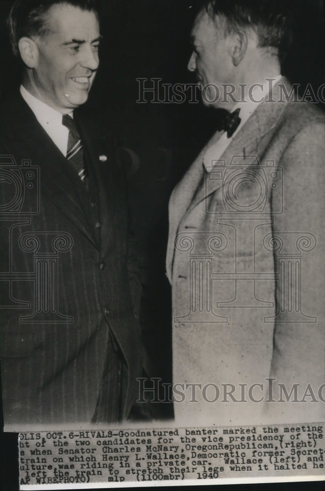 1940 Press Photo Charles McNary &amp; Harry L. Wallace, Vice Presidential Candidates - Historic Images