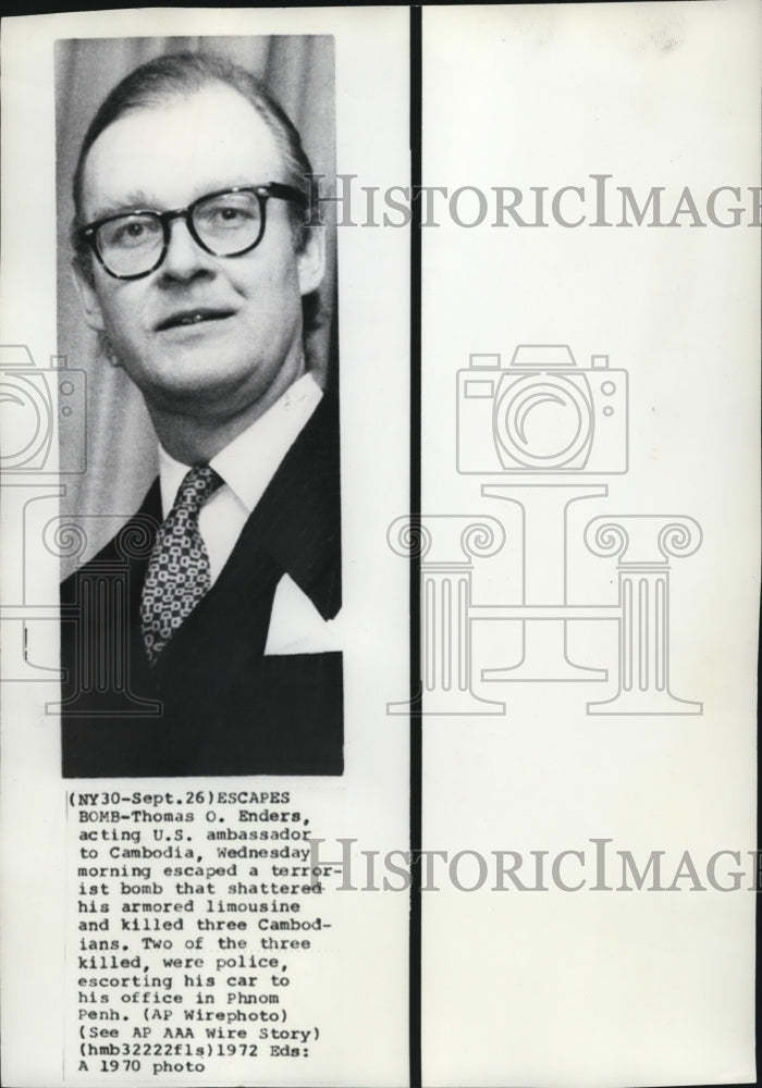 1970 Press Photo Acting U.S. Ambassador to Cambodia Thomas Enders. - spw12312-Historic Images