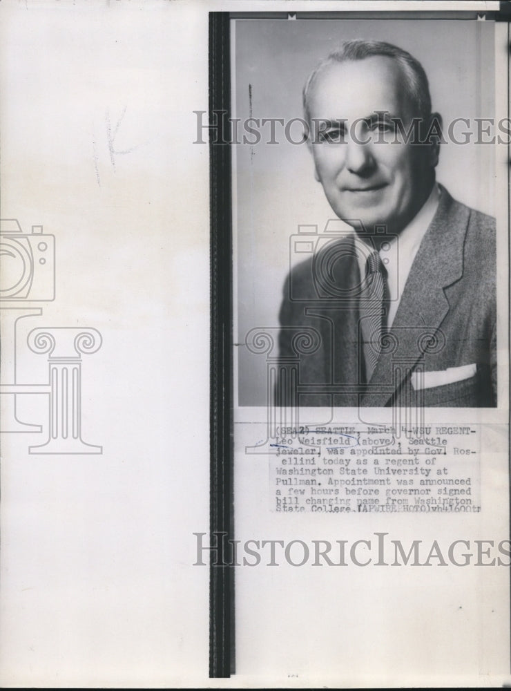 1959 Press Photo Leo Weisfield as regent of Washington State University, Pullman - Historic Images