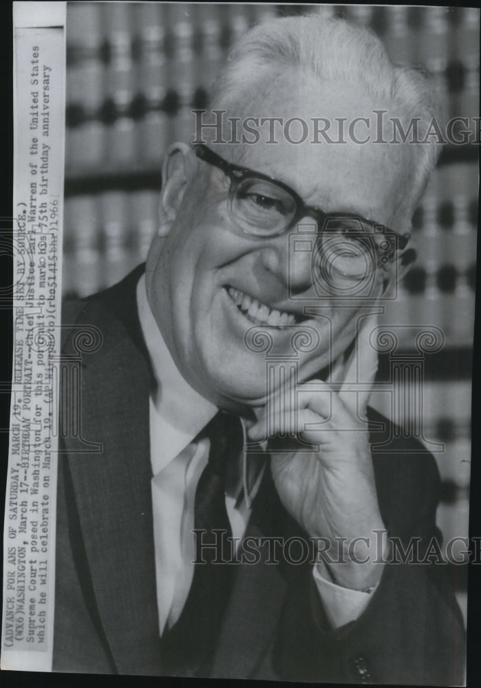 1966 US Supreme Court Chief Justice Earl Warren in Washington - Historic Images