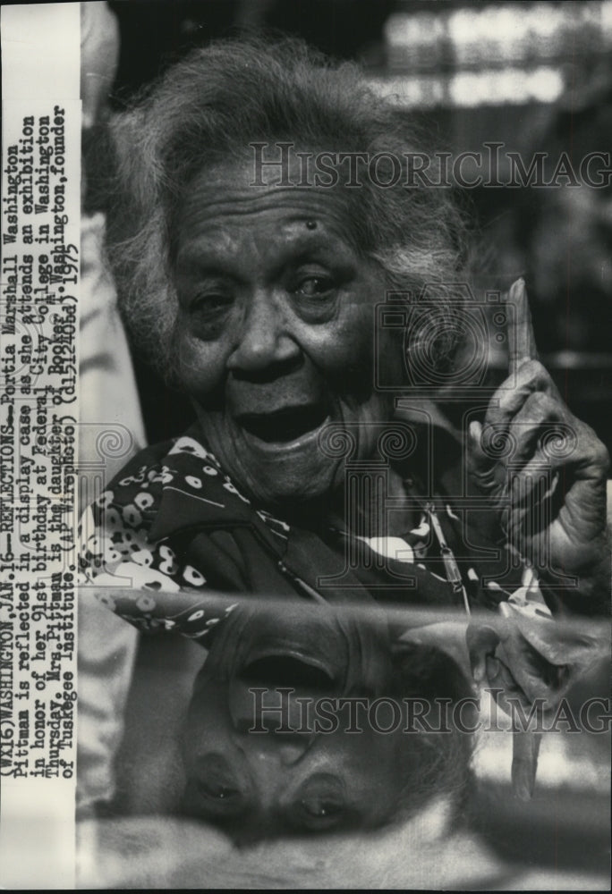 1975 Press Photo Portia Washington Pittman in Washington for her birthday - Historic Images