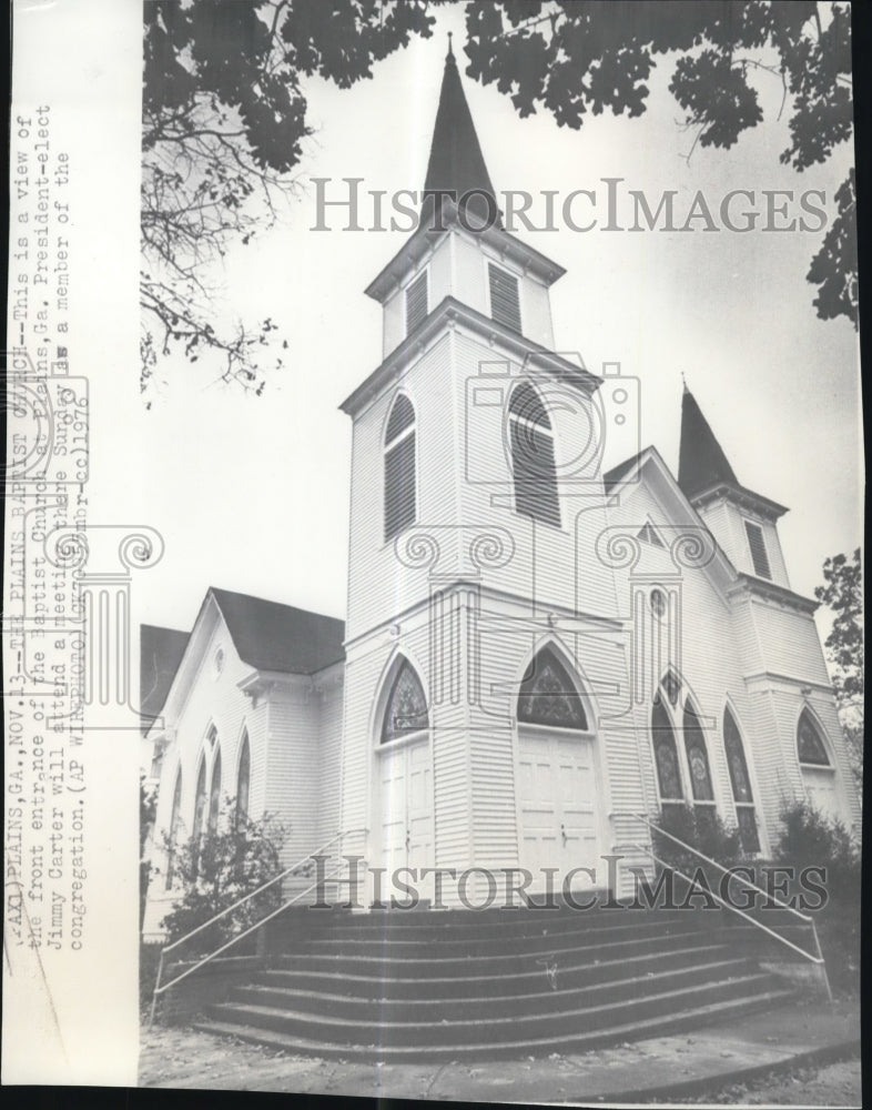 1976 Press Photo Plains, Georgia, Baptist Church where Jimmy Carter attends - Historic Images