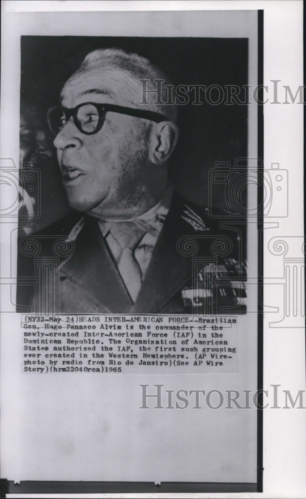 1985 Press Photo General Hugo Alvim, Commander of Inter-American Force - Historic Images