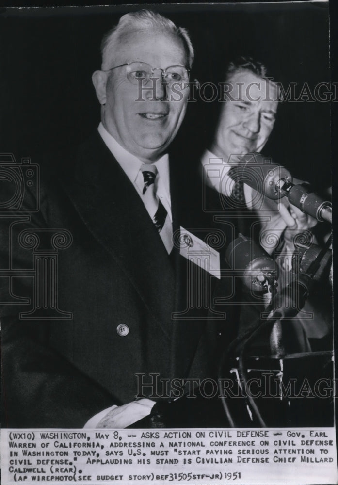 1951 Press Photo California Governor Earl Warren addresses national conference - Historic Images