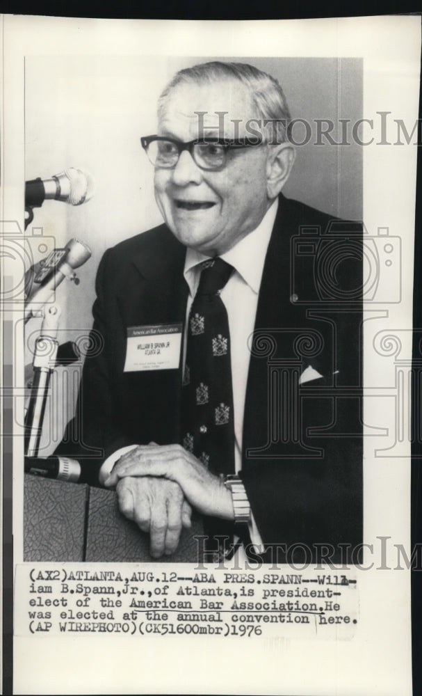 1976 William Spann, Jr., new president of American Bar Association - Historic Images